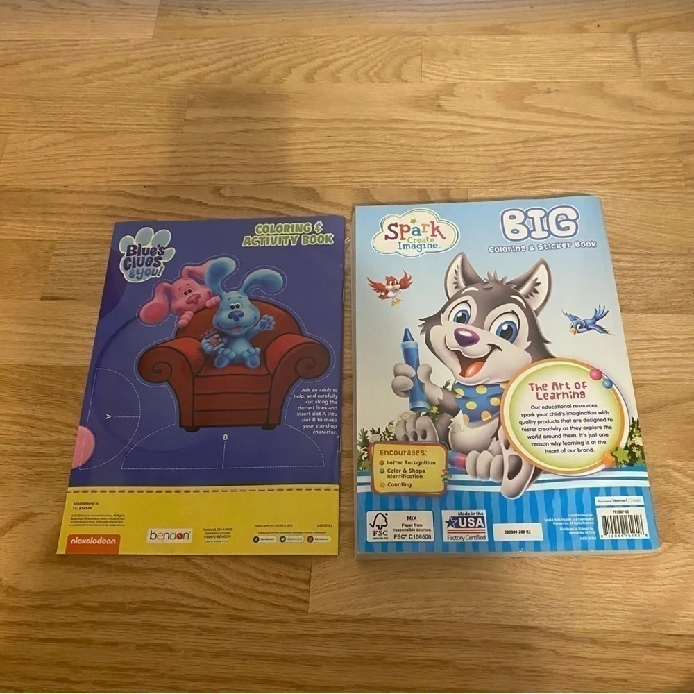 Blue’s Clues Coloring Book Big Wolf Sticker Book Bundle NEW Nickelodeon